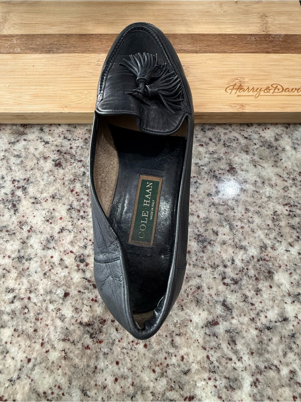 Cole Haan Women’s Black Leather Tassel Loafers - Picture 2 of 9